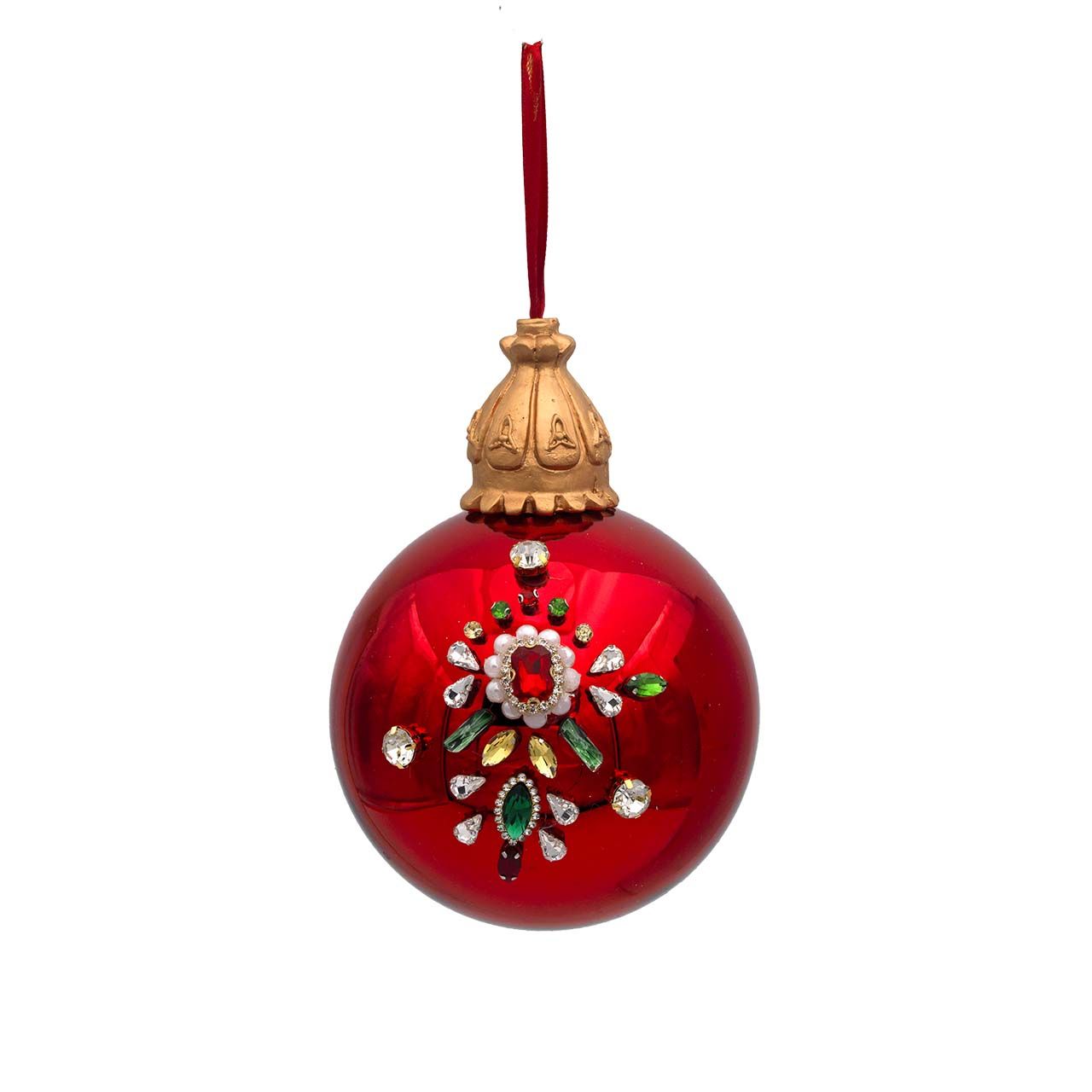 SFERA D. 12 ROSSA CON DECORAZIONE IN RILIEVO